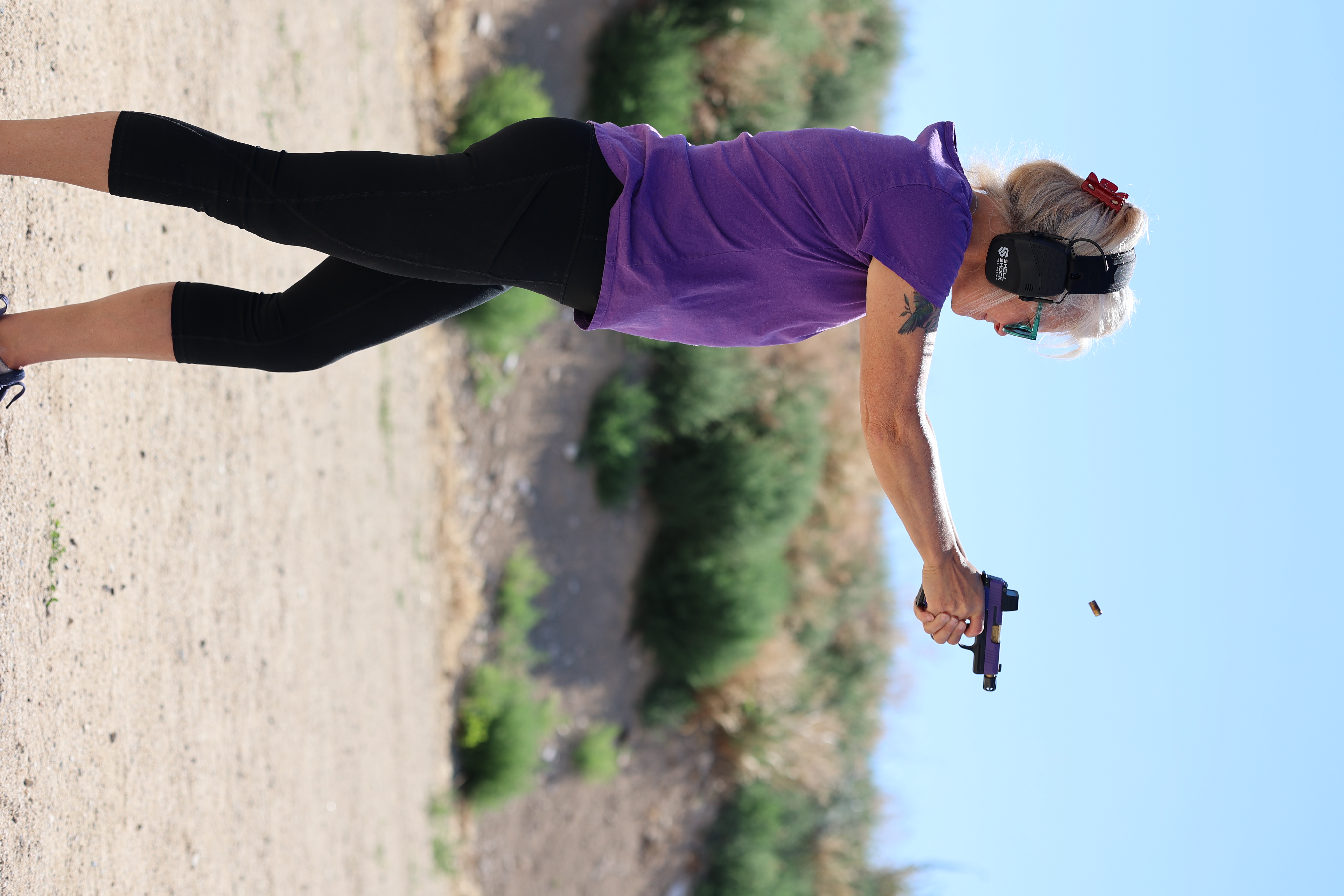Hands-on firearms training close-up